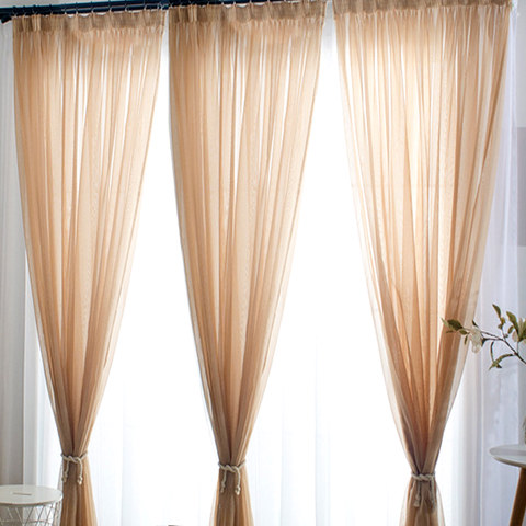 Smarties Sand Beige Soft Sheer Voile Rideau 1