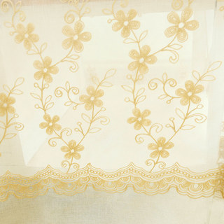 Touch of Grace Brodé Beige Fleur Voile Rideau