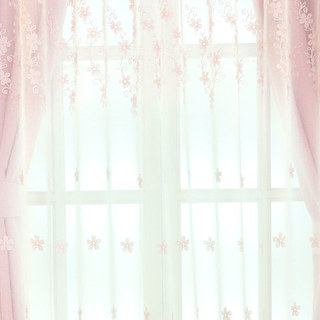 Touch of Grace Brodé Blush fleur rose rideau voile 4