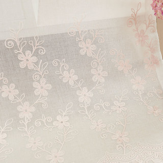 Touch of Grace Brodé Blush fleur rose rideau voile 2