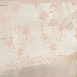 Touch of Grace Brodé Blush fleur rose rideau voile