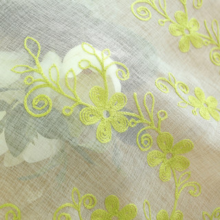Touch of Grace Brodé Lime Vert Fleur Voile Rideau 5