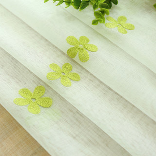 Touch of Grace Brodé Lime Vert Fleur Voile Rideau 6