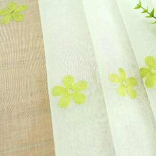 Touch of Grace Brodé Lime Vert Fleur Voile Rideau 7