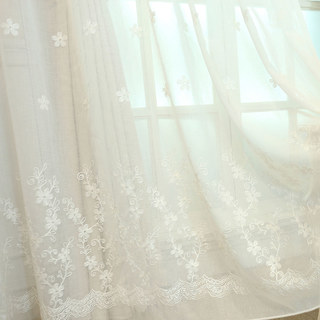 Touch of Grace Brodé blanc fleur voile rideau 2