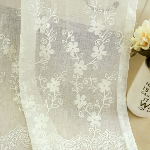 Touch of Grace Brodé blanc fleur voile rideau 1