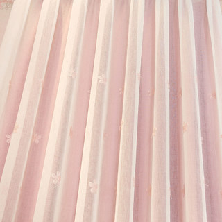 Douceur de voile doublée Touche de Grace rose brodé Rideau de voile avec doublure rose 3