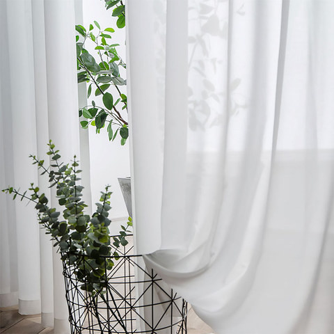 Soft Breeze Coconut White Sheer Voile Rideau - L'essence du design de la nature 1
