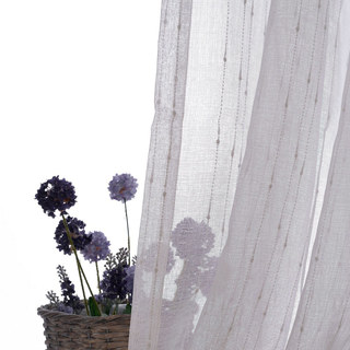 Craft Feel Textured White Dot rayé Voile Rideau 4