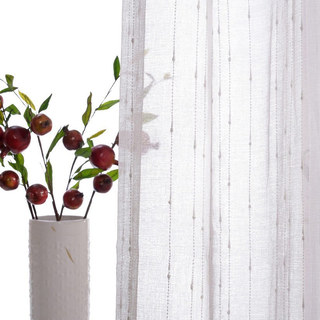 Craft Feel Textured White Dot rayé Voile Rideau