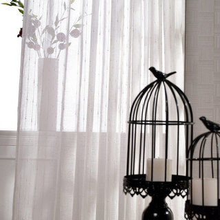 Craft Feel Textured White Dot rayé Voile Rideau 6