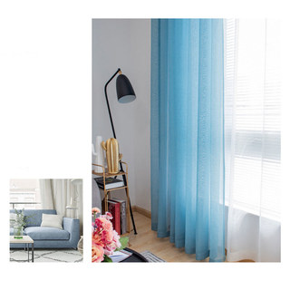 Luxe Teal Blue Sheer Voile Rideau 4