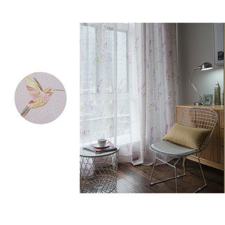 Cummingbird rose Sheer Voile Rideau 3