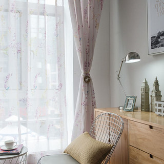 Cummingbird rose Sheer Voile Rideau 4
