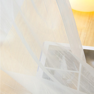 Stripe de vent d'été Texture White Sheer Voile Rideau