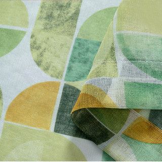 Vigour Multi Couleur Mid Century Moderne Vert Géométrique Voile Rideaux 2