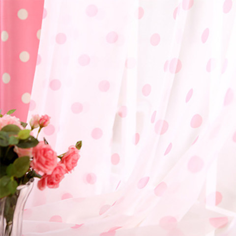 Classic rose Polka Dot Sheer Voile Rideau 1