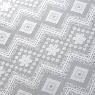Lattice Square et fleur blanc Dentelle Voile Net Rideau 7