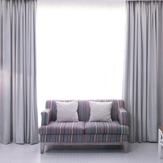 Subtil Printemps Argent Gris Couleur Rideau 2
