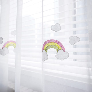 Chase Rainbows Brodé rose Rideaux de la Voile 2