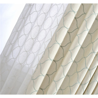 Wave Quelques magiques brodées Morrocan Botanic Trellis Blanc crémeux Sheer Voile Rideau 7