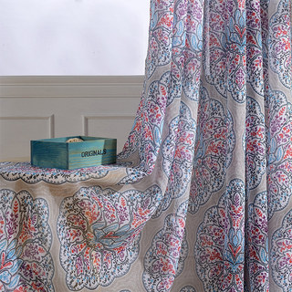 Harmony Lotus Paisley Fleur Bleu Rouge Violet Boho Semi Rideaux voilés 4