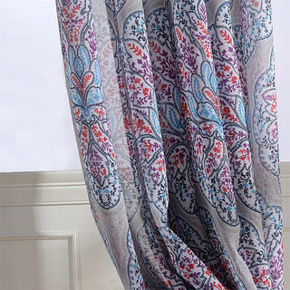 Harmony Lotus Paisley Fleur Bleu Rouge Violet Boho Semi Rideaux voilés 3