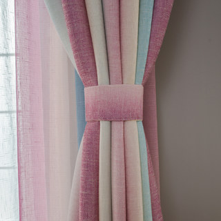 Sea Breeze Cocktail Sea Blue et Tropic Pink Rideau rayé