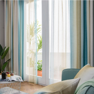 Sea Breeze Cocktail Yellow Beach Sand et Turquoise Rideau à rayures de mer