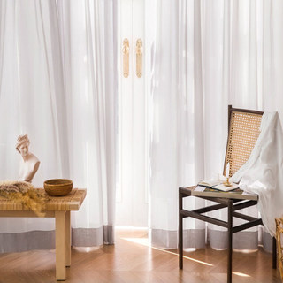 Pâte de Breeze Gris Mousseline Sheer Voile Rideau 2