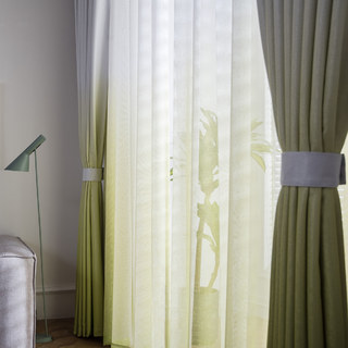 Le mélange parfait Ombre Lime Vert Texturé Sheer Voile Rideau