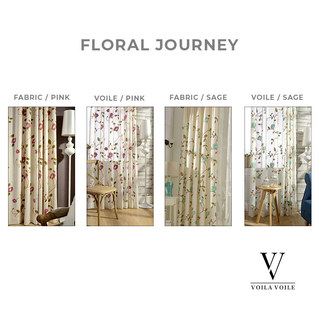 Voyage floral brodé rose Rideaux de la Voile 4
