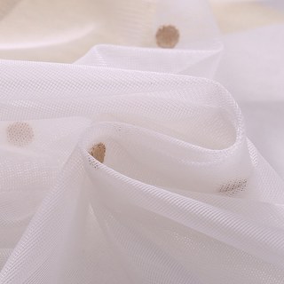 Brodé café brun pointillé Dot Voile Rideau 4