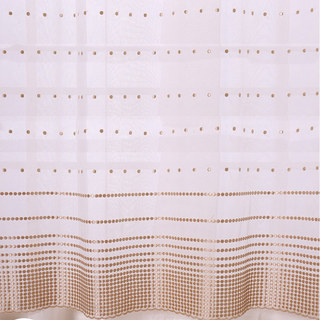 Brodé café brun pointillé Dot Voile Rideau 5