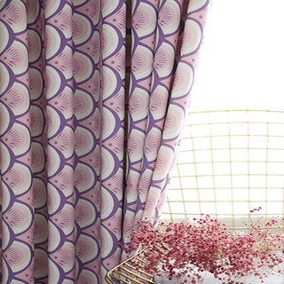 Hello Sunshine Modern Art Déco Rideau floral rose 1