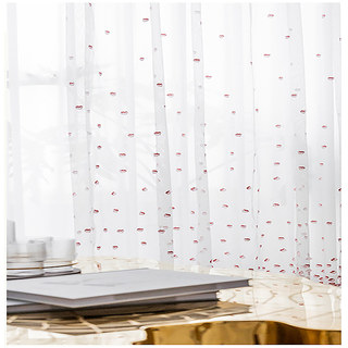 Rose Plus Brodé Pétale Sheer Voile Rideaux 2