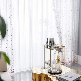 Rose Plus Brodé Pétale Sheer Voile Rideaux 5