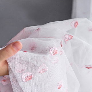 Rose Plus Brodé Pétale Sheer Voile Rideaux 7