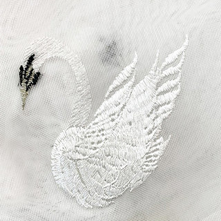 Rideaux de la Voile avec des cygnes blancs brodés 9