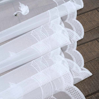 Rideaux de la Voile avec des cygnes blancs brodés 7