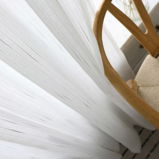 Le nouveau Rideaux Voile Blanc Neutre avec une texture rayée exquise 2