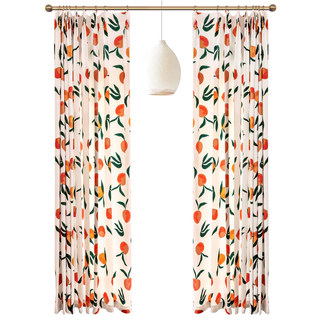 Doux Comme Une Pêche Rideau Imprimé Style Lin 5