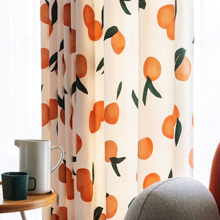 Le Rideau de style lin orange couleur le plus heureux 3