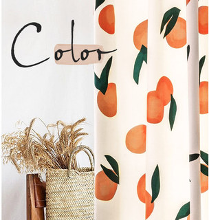 Le Rideau de style lin orange couleur le plus heureux 2