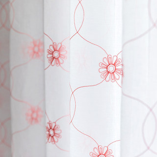 Flora Rose Daisy Trellis Brodé Sheer Voile Rideau 4