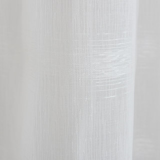 Roma Grille rayée Weaves texturées Rideaux voilés blancs 4
