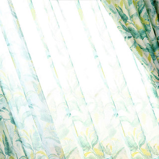 Balayage dans la feuille de palmier vert Breeze Voile Sheer Rideau 4