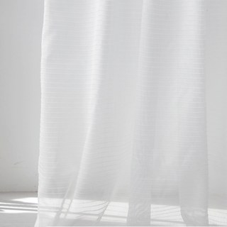 Rideau de voile blanc rayé horizontal de luxe 5
