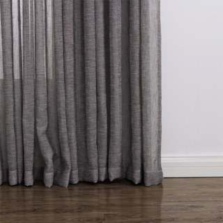 Gardes texturées de jour Charcoal Gris clair Sheer Voile Rideau 3