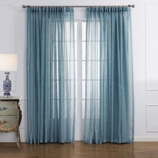 Gardes texturées de jour Bleu Dusky Sheer Voile Rideau 2